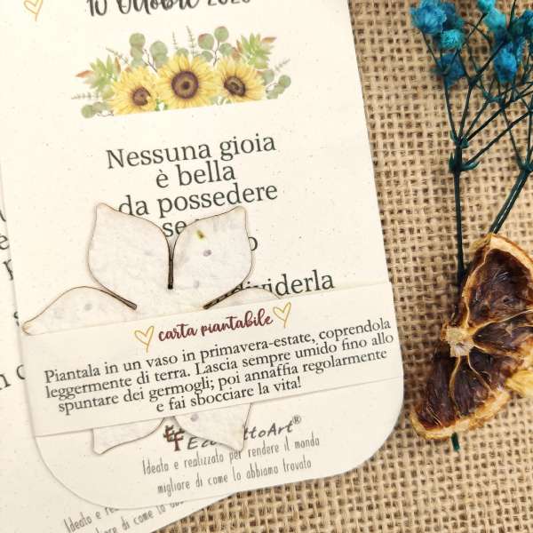 SEGNAPOSTO SEGNALIBRO CARTA PIANTABILE